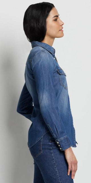 Women's Chambray Gambler Shirt Medium Blue
