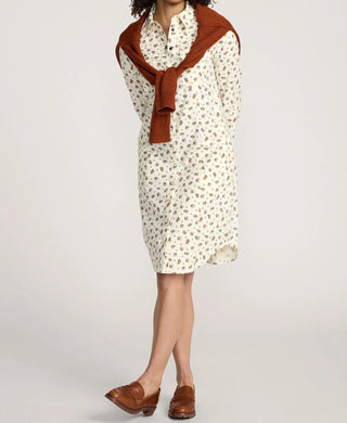 Gambler Shirt Dress Ecru Western Floral