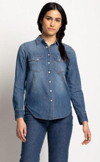 Women's Chambray Gambler Shirt Medium Blue