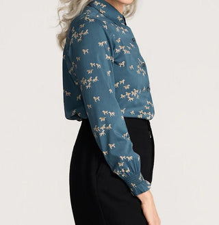 Zoe Drapey Blouse Teal Wild Horses