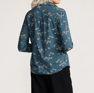 Zoe Drapey Blouse Teal Wild Horses