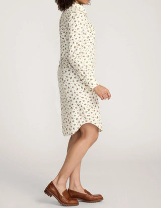 Gambler Shirt Dress Ecru Western Floral