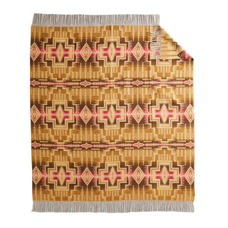Jacquard Fringed Throw Harding Star Bronze