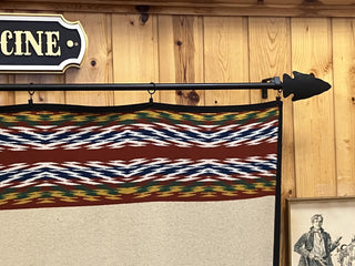 Blanket Display Rack With Finials and Hanging Hardware