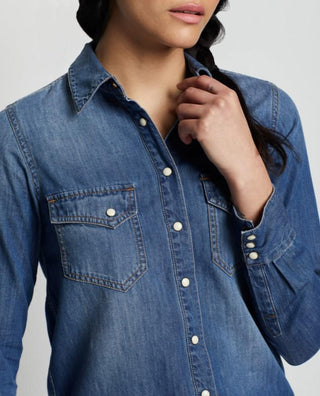 Women's Chambray Gambler Shirt Medium Blue