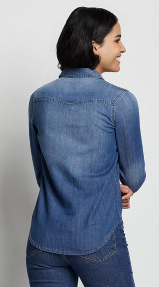 Women's Chambray Gambler Shirt Medium Blue