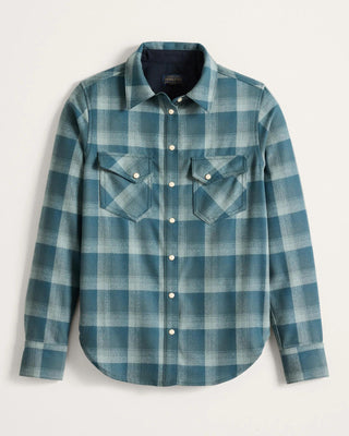 Women's Wool Gambler Shirt Blue Check Ombre
