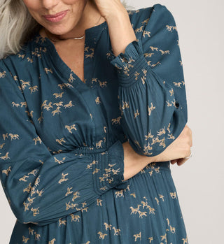 Zoe Dress Teal Wild Horses