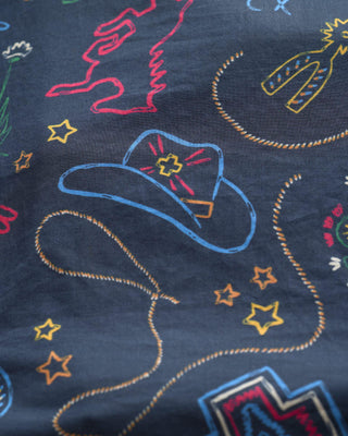 Print Gambler Shirt Dress Navy Western Brights