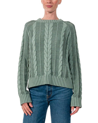 Cotton Cable Sweater Sage