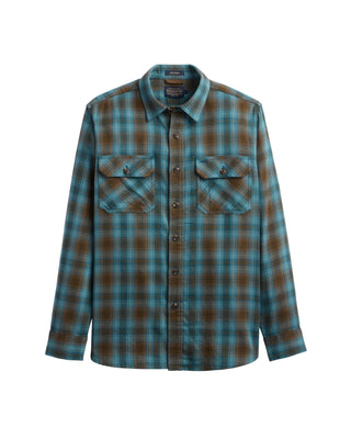 Men's Burnside Flannel Shirt Sea Blue Multi Plaid