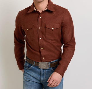 Men's Canyon Western Shirt Red Mix Medium
