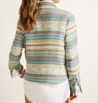 Women's Double Soft Half-Snap Pullover Teal Multi