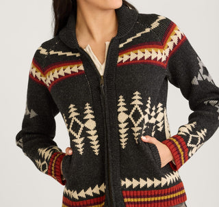 Alpine Lambswool Zip Cardigan Black Multi