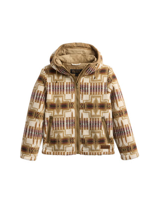 Women's Cottonwood Fleece Hoodie Jacket Tan Ivory Harding