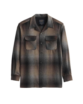 Men's Board Shirt Brown Charcoal Ombre Regular, Tall, Big Sizes