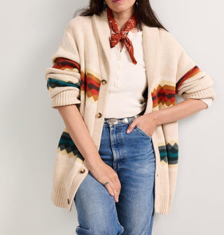 Unisex Middle Waters Cotton Cardigan Ecru