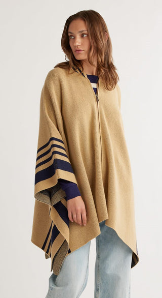 Blanket Cape Camel And Navy