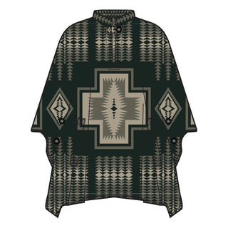Women's Jacquard Poncho Harding Black And Tan