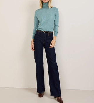 Women's Merino Turtleneck Sea Blue