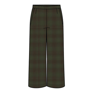 Broadway Wool Olive Shadow Plaid Pants Extra Small