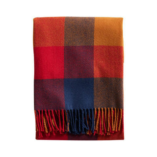 Eco-Wise Washable Wool Throw Copper/Red Plaid