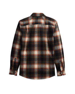 Men's Lodge Shirt Brown Slate Ombre Plaid