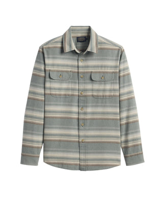 Men's Beach Shack Shirt Teal Stripe