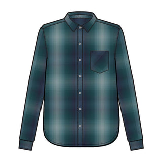 Women's Relaxed Flannel Shirt Teal Ombre