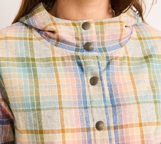 Trailside Wool Hoodie Pink Blue Plaid