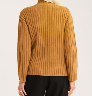 Women's Oversized Mockneck Pullover Brown Sugar