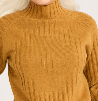 Women's Oversized Mockneck Pullover Brown Sugar