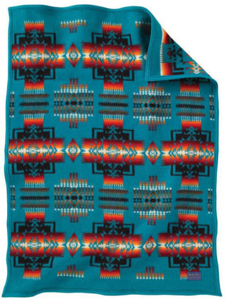Chief Joseph Turquoise Crib Blanket