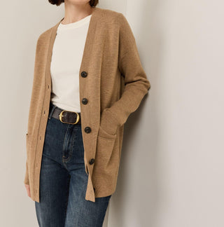 Women's Relaxed Merino Cardigan Camel