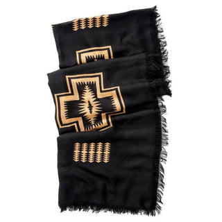 Oversize Featherweight Wool Scarf Harding Black