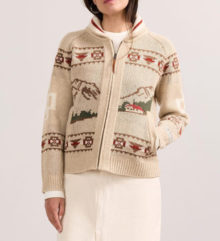 Women's Alpine Lambswool Zip-up Cardigan Oatmeal Heather