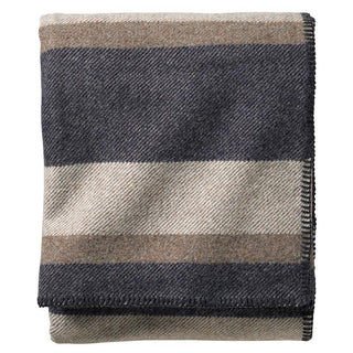 Eco-Wise Easy Care Bed Blanket Midnight Navy Stripe