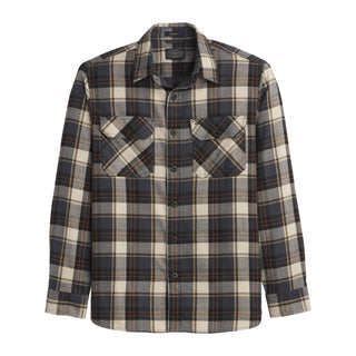 Burnside Flannel Shirt Natural Charcoal Plaid