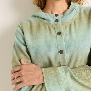 Trailside Wool Hoodie Teal Tan Ombre