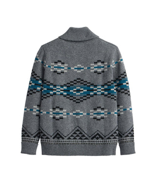 Men's Lost Trail Lambswool Zip Cardigan Charcoal