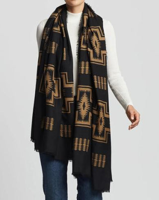 Oversize Featherweight Wool Scarf Harding Black