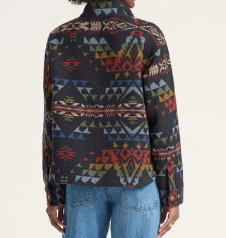 Half-zip Pullover In Black Multi Autumn Birch