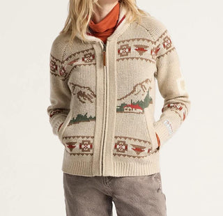 Alpine Lambswool Zip-up Cardigan Oatmeal Heather