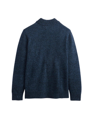 Men's Wool 1/4 Zip Sweater Indigo Heather