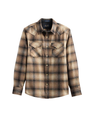 Men's Canyon Shirt Tan Taupe Ombre Plaid