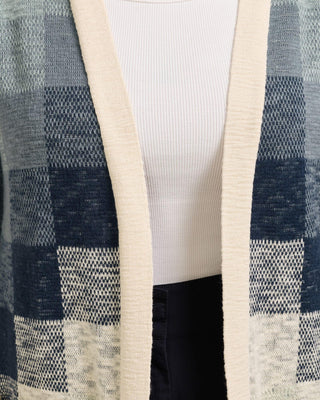 Women's Cotton Duster Sweater Navy Ivory Multi