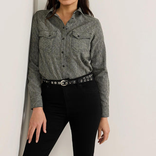 Women's Wool Gambler Shirt Black Diamond Mix