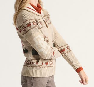 Alpine Lambswool Zip-up Cardigan Oatmeal Heather