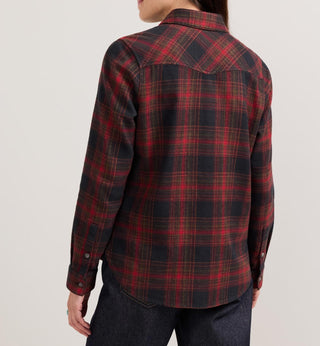 Women's The Perfect Two Pocket Shirt Black Red Multi Plaid