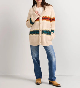 Unisex Middle Waters Cotton Cardigan Ecru
